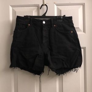H&M black denim cutoff shorts